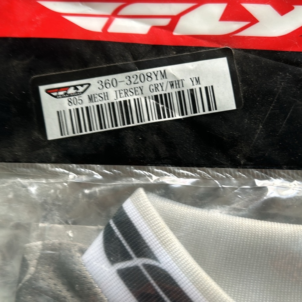 NWT Fly Racing 805 GRY/WHT Mesh Jersey, Size Youth Meduim - Picture 2 of 4